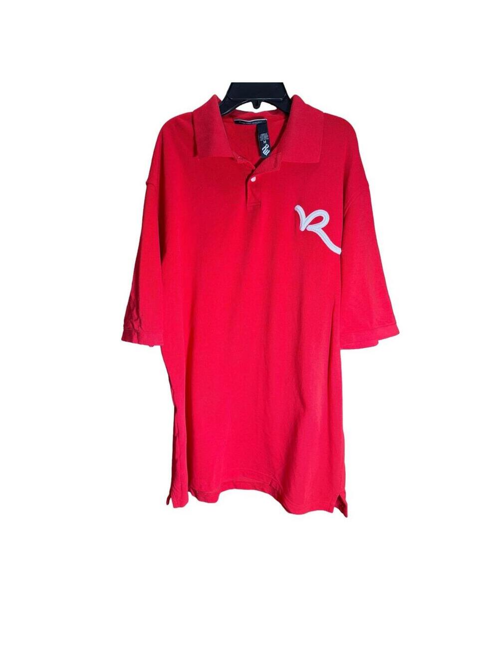 Y2K Embroidered Rocawear Red Polo Shirt Mens Medium oversized retro preppy